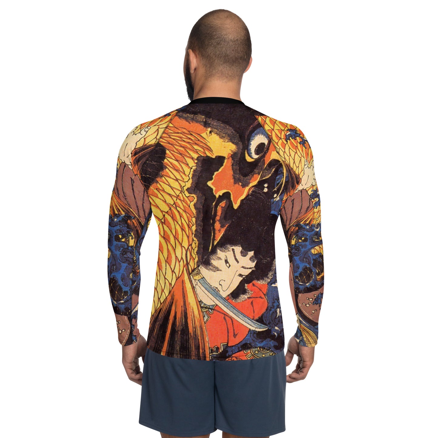 Oniwakamaru Fights Giant Carp Men's Rash Guard