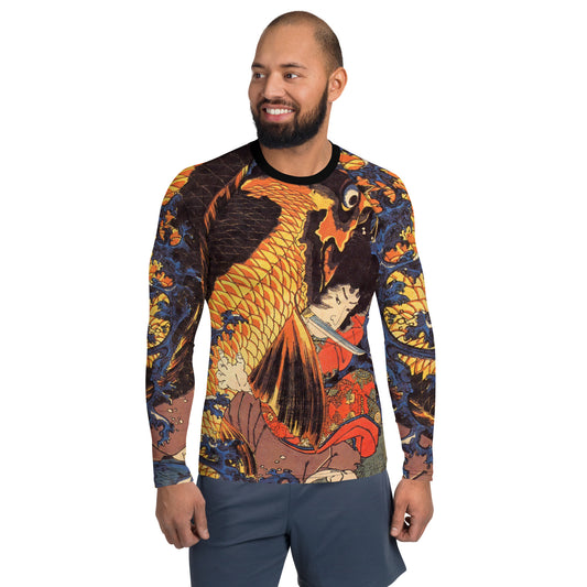 Oniwakamaru Fights Giant Carp Men's Rash Guard